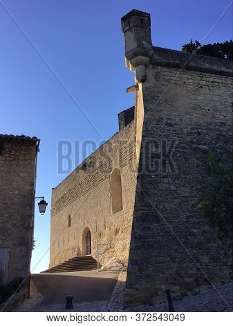 Ansouis Medieval Church And Castle Tower In Provence