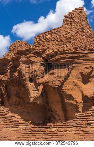 Historic Wupatki Ruin At Wupatki National Monument In Arizona.