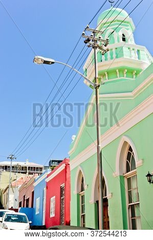 Many Colorful Houses In The Bo Kaap District In Cape Town, South Africa.