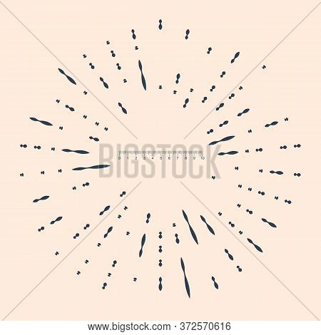 Black Measuring Scale, Markup For Rulers Icon Isolated On Beige Background. Size Indicators. Differe
