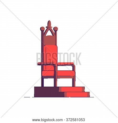 Medieval Throneroom Semi Flat Rgb Color Vector Illustration. Elegant Seat For Fantasy Nobility. Luxu