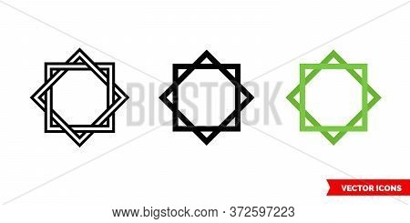 Octagram Icon Of 3 Types. Isolated Vector Sign Symbol.