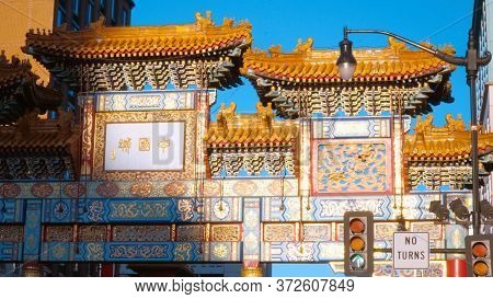 Gate To Chinatown In Washington Dc - Washington, United States - April 8, 2017