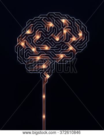 Brain Shaped Maze. Conceptual Image Of Science And Medicine. 3d Illustration.