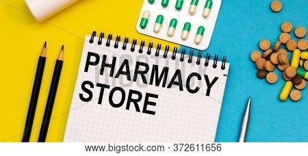 Treatment Word, Pharmacy Store Word With Medical Concepts And Medical Equipment