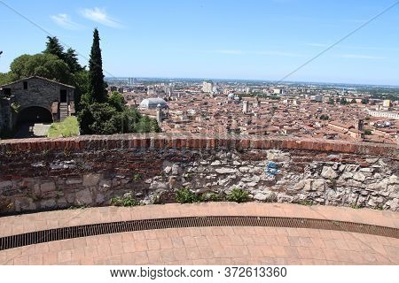Ancient Castle In Brescia, A City In Northern Italy