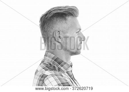 Barber Salon. Perfect Fringe. Styling Fringe Requires That You Apply Some Pomade Or Wax And Comb Hai