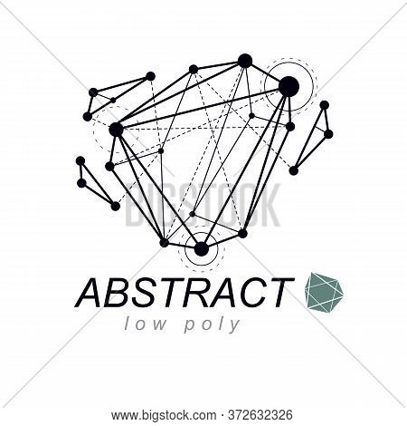 Abstract Vector 3d Geometric Low Poly Object. Technology And Science Conceptual Logo.