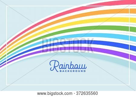Flowing Rainbow Lines In Flat Colors Background