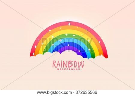 Cute Rainbow And Clouds Pink Background Stylish Design