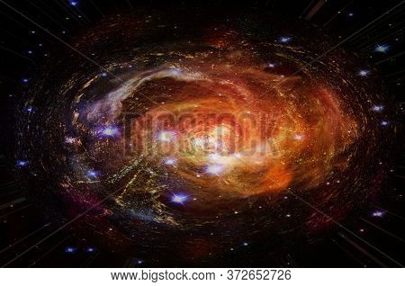 Black Hole Red Spiral. Elements Of This Image Furnished By Nasa