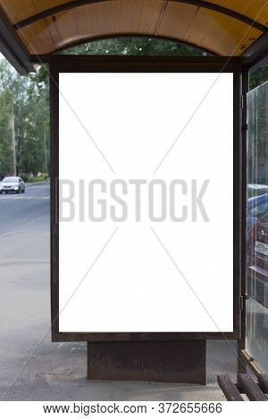 Advertising At A Bus Stop During The Day Mockup.