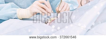 People At Hospital Background. Blue Medical Backdrop. Healthcare Support. Cardiology Sick Patient. O