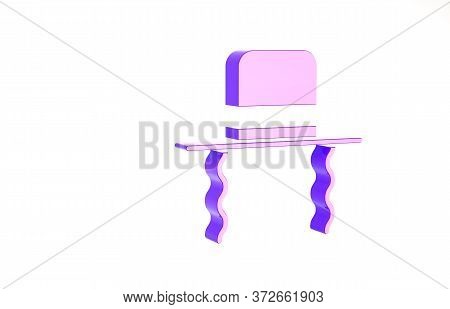 Purple Orthodox Jewish Hat With Sidelocks Icon Isolated On White Background. Jewish Men In The Tradi