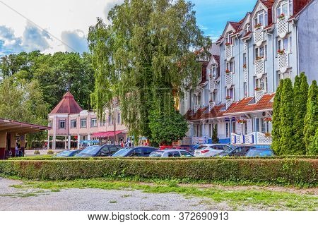 Heviz, Hungary, 06/04/2016: Hotel In The Famous Balneological Resort On A Sunny Summer Day. Exterior
