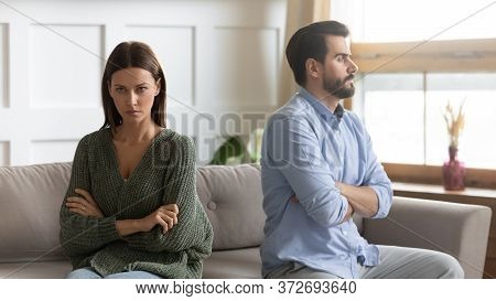Frustrated Thoughtful Girlfriend Ignoring Boyfriend After Quarrel, Bad Relationship