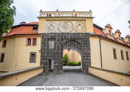 View Of Podebrady Castle From The Courtyard Side In Czech Republic