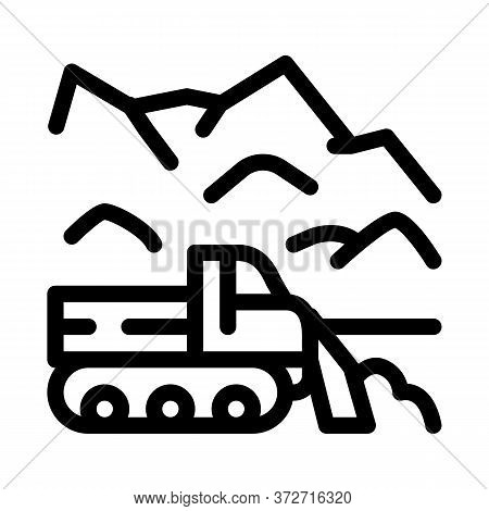 Snow Blower Truck Icon Vector. Snow Blower Truck Sign. Isolated Contour Symbol Illustration