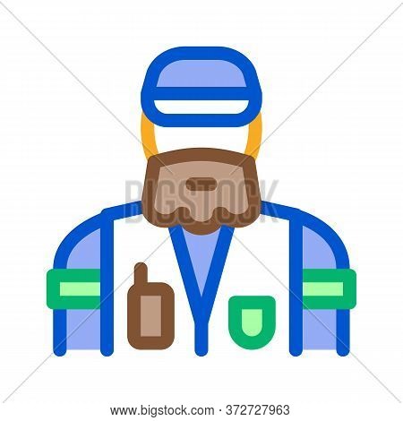 Forester Man Icon Vector. Forester Man Sign. Color Symbol Illustration