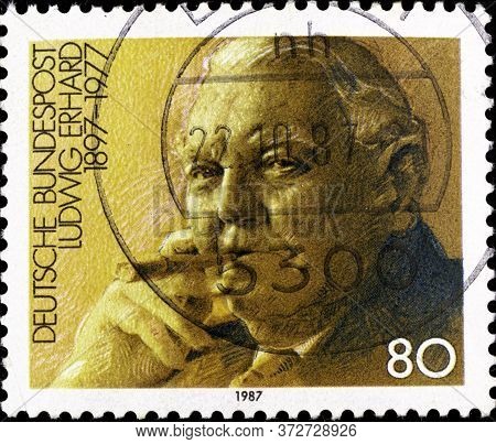 02 10 2020 Divnoe Stavropol Territory Russia Postage Stamp Germany 1987 The 90th Anniversary Of The 