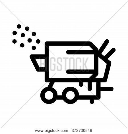 Wood Crusher Machine Icon Vector. Wood Crusher Machine Sign. Isolated Contour Symbol Illustration