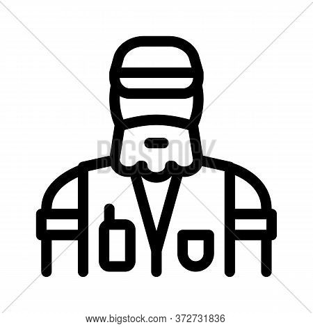 Forester Man Icon Vector. Forester Man Sign. Isolated Contour Symbol Illustration
