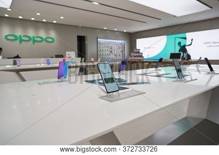 SHENZHEN, CHINA - CIRCA APRIL, 2019: interior shot of China International Consumer Electronics Exchange/Exhibition Center (CEEC) at UpperHill in Shenzhen.