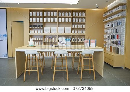 SHENZHEN, CHINA - CIRCA APRIL, 2019: Huawei products on display as seen in China International Consumer Electronics Exchange/Exhibition Center (CEEC) at UpperHill in Shenzhen.