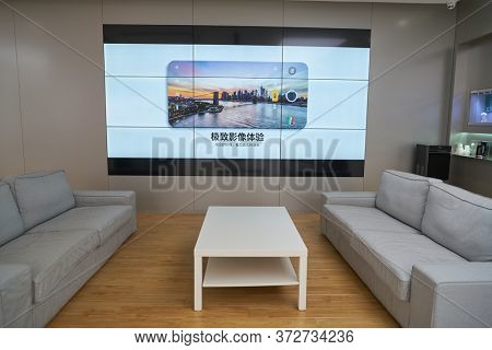 SHENZHEN, CHINA - CIRCA APRIL, 2019: interior shot of China International Consumer Electronics Exchange/Exhibition Center (CEEC) at UpperHill in Shenzhen.