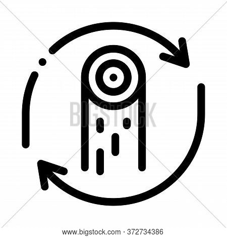 Wood Material Cicle Icon Vector. Wood Material Cicle Sign. Isolated Contour Symbol Illustration