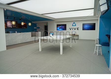 SHENZHEN, CHINA - CIRCA APRIL, 2019: interior shot of China International Consumer Electronics Exchange/Exhibition Center (CEEC) at UpperHill in Shenzhen.