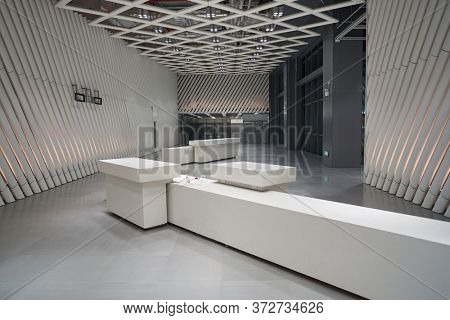 SHENZHEN, CHINA - CIRCA APRIL, 2019: interior shot of China International Consumer Electronics Exchange/Exhibition Center (CEEC) at UpperHill in Shenzhen.