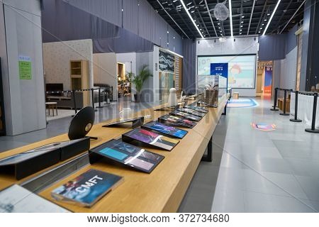 SHENZHEN, CHINA - CIRCA APRIL, 2019: interior shot of China International Consumer Electronics Exchange/Exhibition Center (CEEC) at UpperHill in Shenzhen.