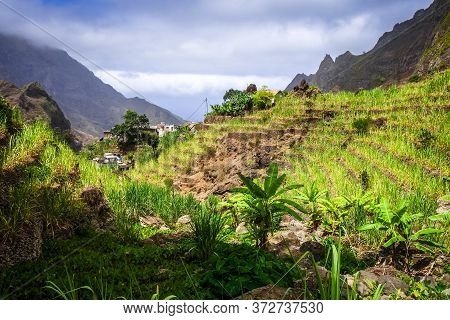 Paul Valley Landscape In Santo Antao Island, Cape Verde, Africa
