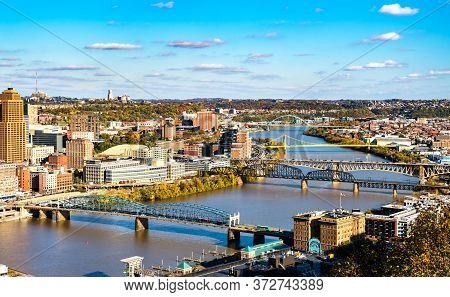 Smithfield Street, Panhandle, Liberty, South Tenth Street And Birmingham Bridges Across The Monongah