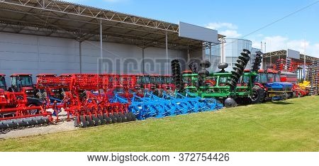 Tractors And Cultivators On The Land For Minimum-tillage Technology