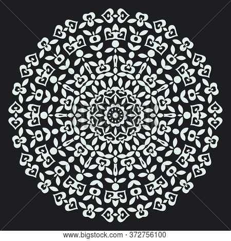 Mandala Pattern In Black Background.editable Color.
