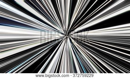 Abstract Creative Cosmic Background With A Hyper Jump Into Another Galaxy. Animation. Speed Of Light