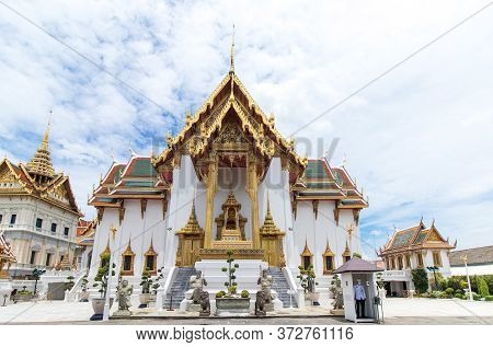 The Royal Grand Palace And Temple Of The Emerald Buddha Bangkok, Thailand - June 18,2020 : Dusit Mah