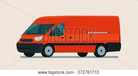 Сargo Van Car Isolated. Vector Flat Style Illustration.