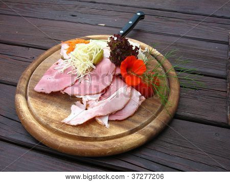 typical austrian brettljause, cold food