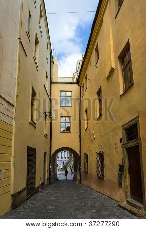Old Street In Olomouc (Olmütz), Czech Republic.