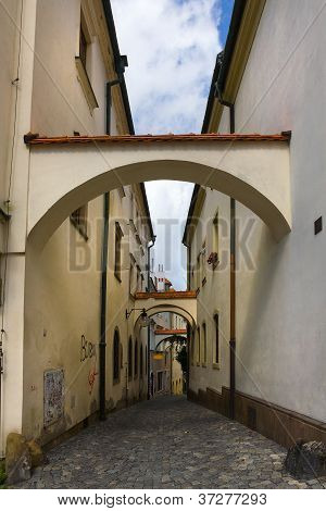 Old Street In Olomouc (Olmütz), Czech Republic.
