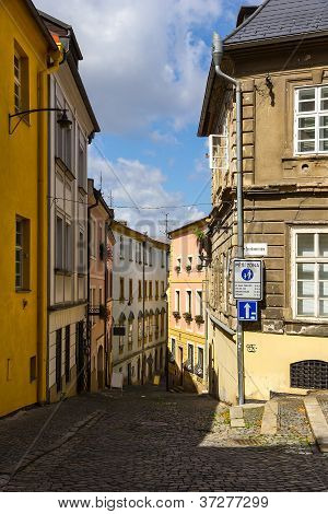 Old Street In Olomouc (Olmütz), Czech Republic.