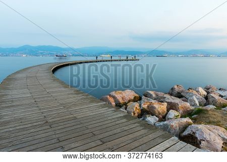 Sekapark, Izmit, Kocaeli. Beautiful Natural Park On Seacoast. Sunset Sea View In Turkey.