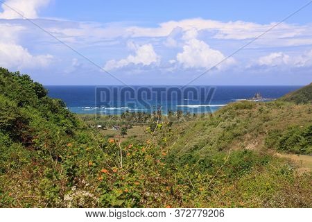Exotic View Of Mawun Beach In Lombok, Indonesia. Kuta Lombok Is An Exotic Paradise On The Indonesian