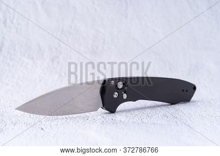 Elegant Folding Knife With A Mirror Blade. Very Sharp Knife With A Brilliant Blade.