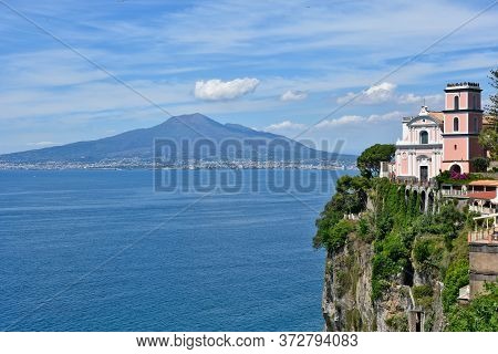 View Of The Gulf Of Naples From The Town Of Vico Equense, Italy.