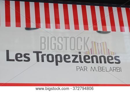 Bordeaux , Aquitaine / France - 06 14 2020 : Les Tropeziennes Store Sign Logo On Windows Shop Of Wom