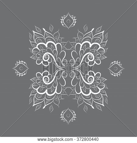 Monochrome Graphic Circular Ornament. Vector Graphics. Stock Illustration.